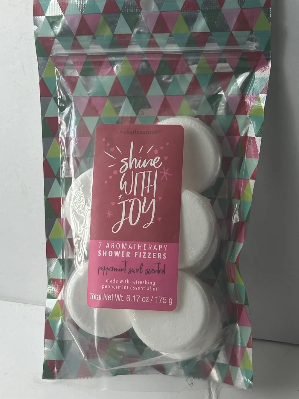 Shine With Joy Peppermint & Scented Aromatherapy Shower Fizzers - White